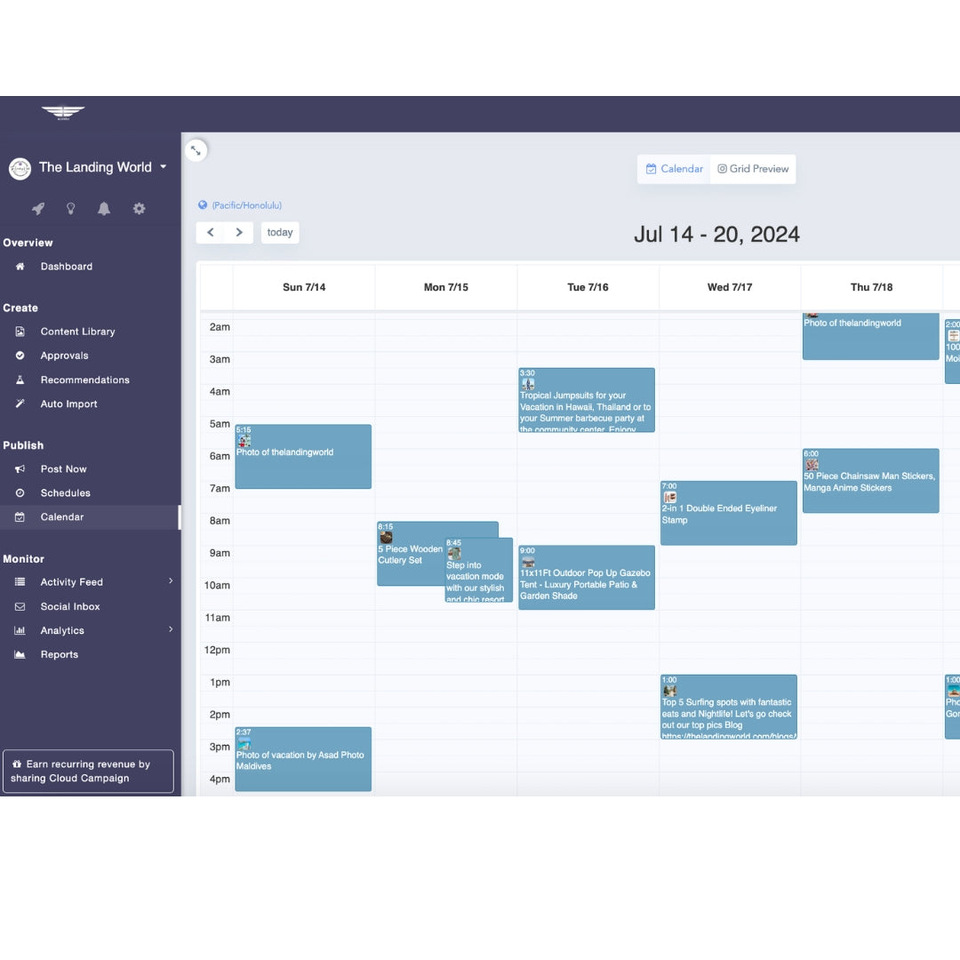 Social Media Management Calendar